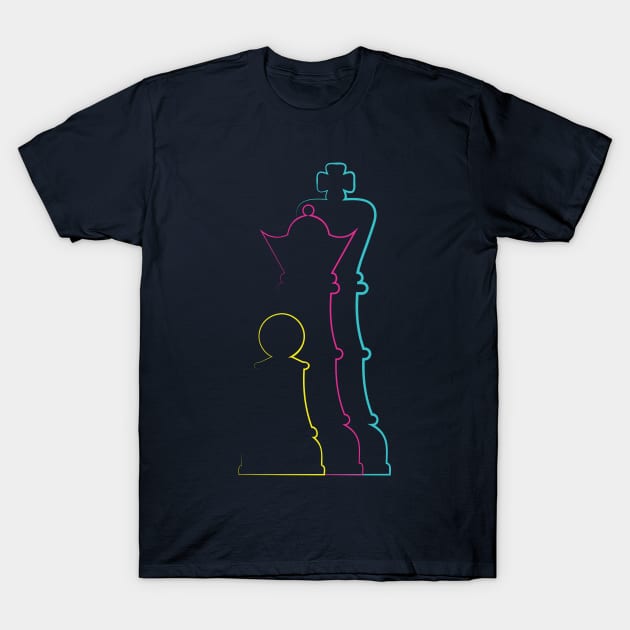 Colorful chess pieces T-Shirt by AnnArtshock